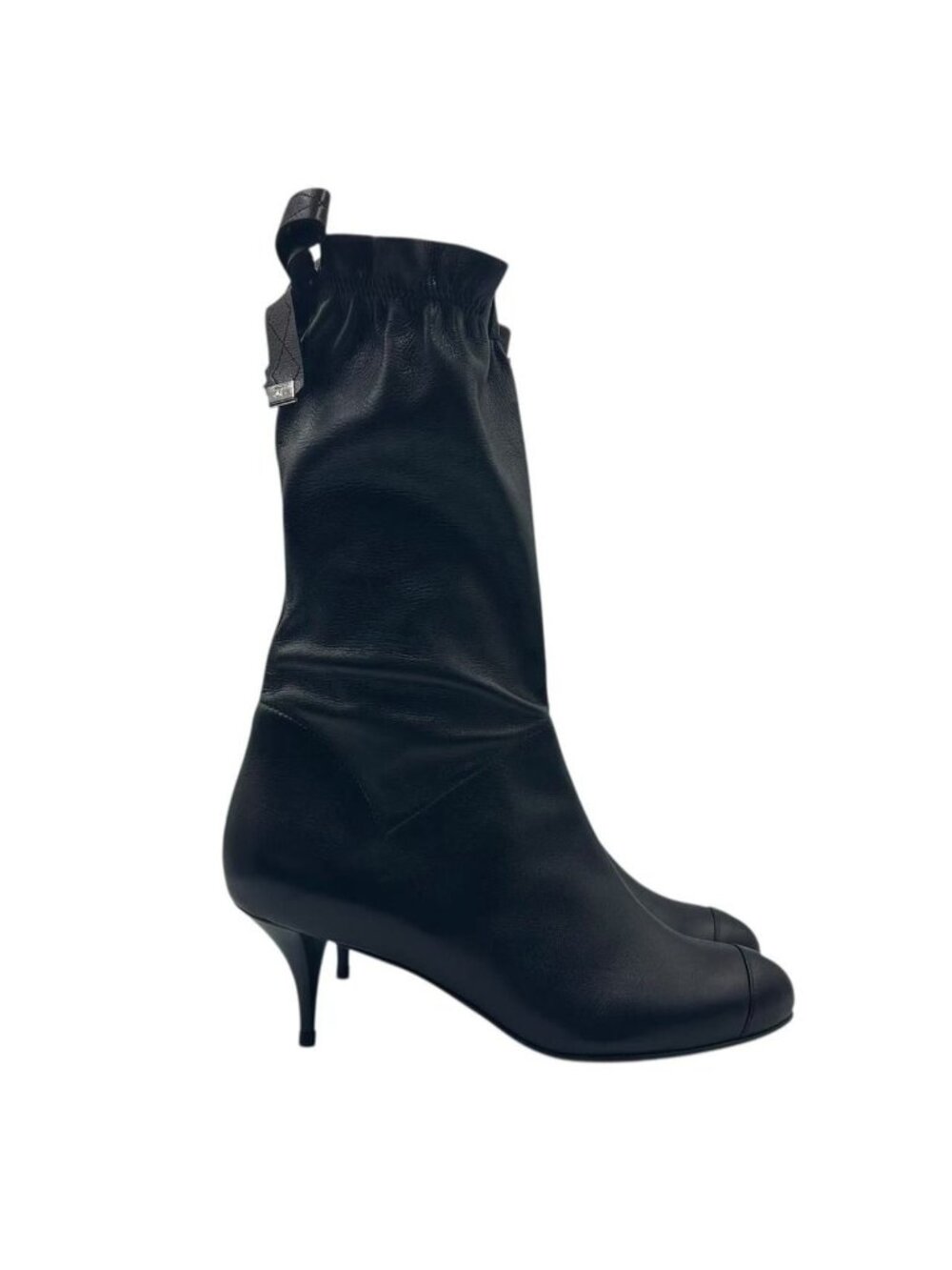 Chanel Short Boots CC Logo Leather Black - Picture 3 of 7